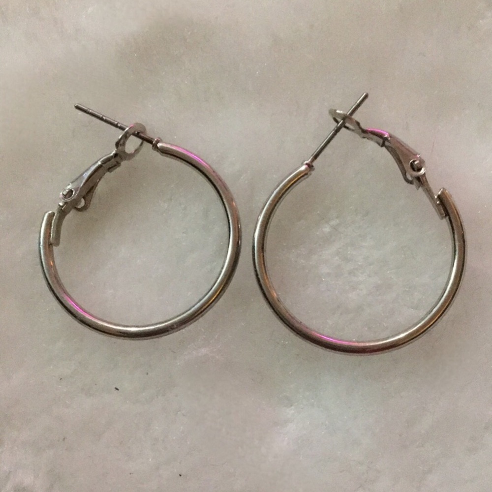 Elegant Silver Color Hoop Earrings